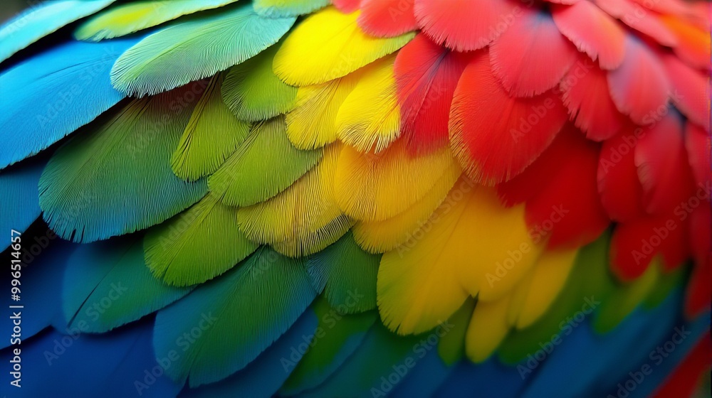 Obraz premium Vibrant and Detailed Close-up Parrot’s Macaw Feathers