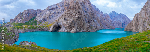 Amazing mountain lake Kelsuu, Kyrgyzstan. photo