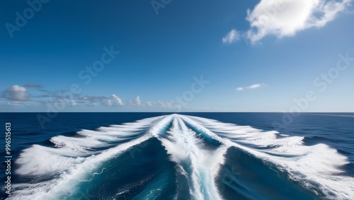 Wake of a Boat in the Ocean