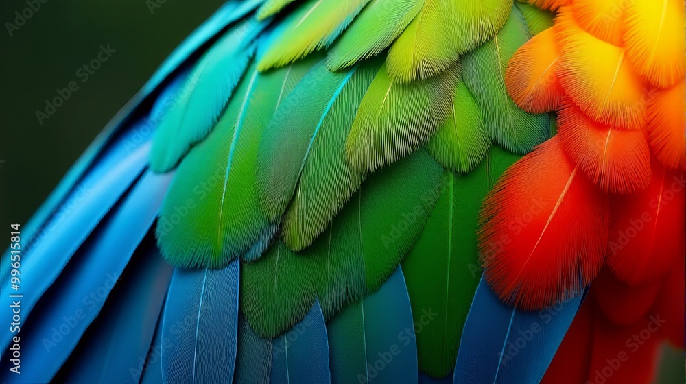 Obraz premium Vibrant and Detailed Close-up Parrot’s Macaw Feathers
