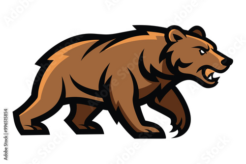 Solid color Marsican Brown Bear animal vector design photo