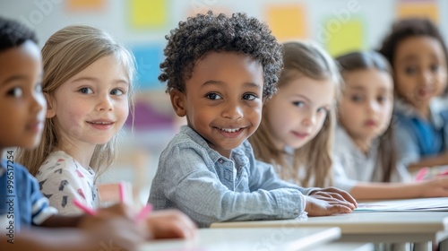 Engaging Multicultural Kids in Interactive Learning Environment with Bright Classroom Setting
