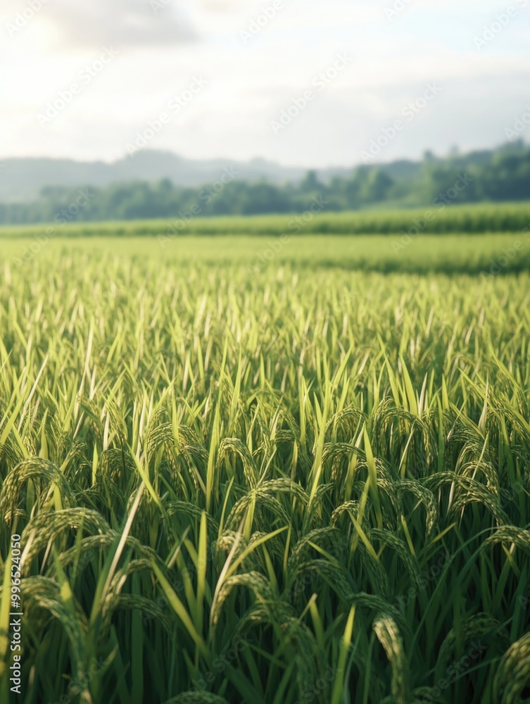 Peaceful Rural Scene - Golden Fields of Rice Peaceful Rural Scene - Golden Fields of Rice