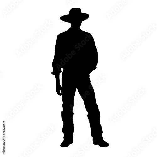 Farm Labor Silhouette Isolated on White Background – Vector Illustration