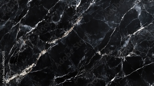 Wallpaper Mural Elegant black marble with striking white veins, perfect for luxurious interior designs. Torontodigital.ca