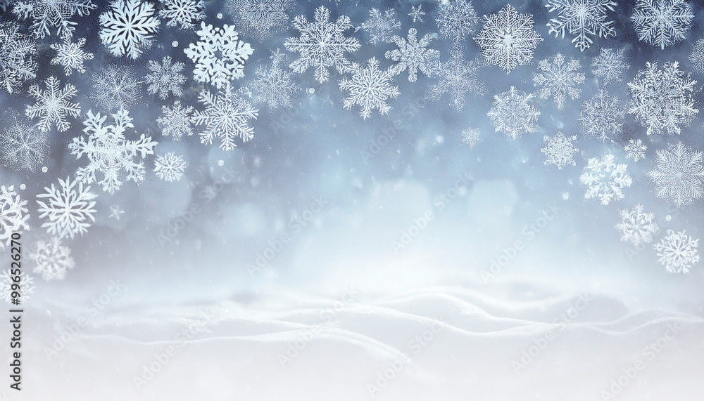 Winter background with snowflakes and snowdrifts. Christmas background. Winter background with snowflakes and snowdrifts. Christmas background.
