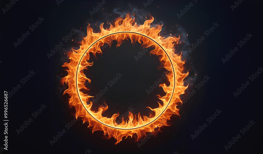 A digital rendering of a circular ring of fire. A digital rendering of a circular ring of fire.