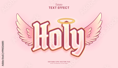 decorative holy angel editable text effect design