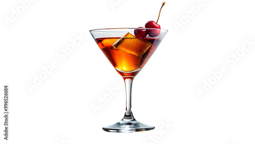 manhattan cocktail isolate on transparency background photo