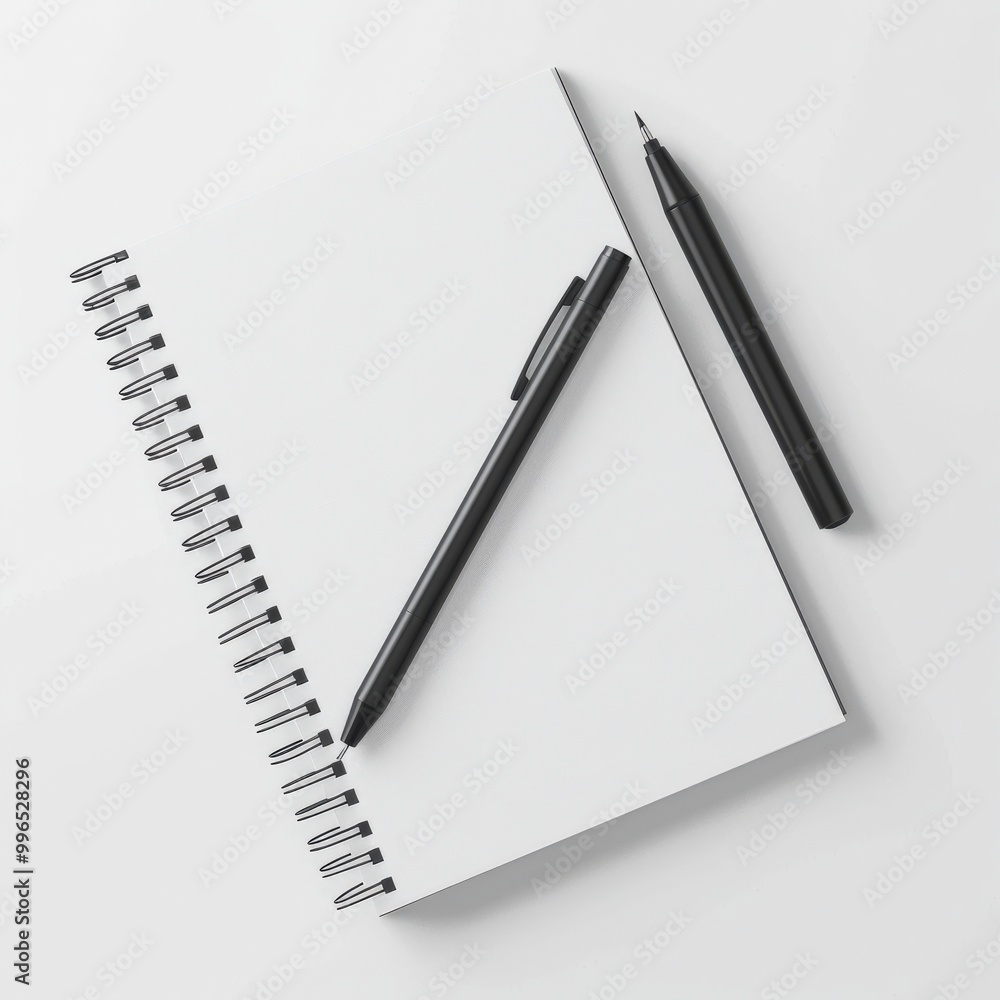 a notebook mockup, office supply element, stylish design, minimalistic, isolated on white background a notebook mockup, office supply element, stylish design, minimalistic, isolated on white background