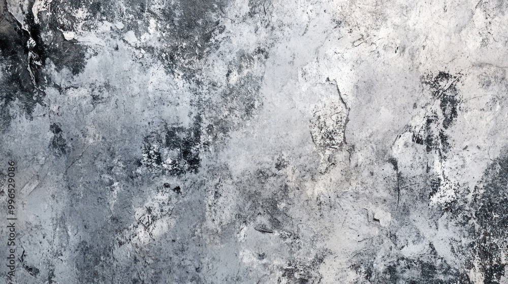 Abstract texture of weathered concrete displaying shades of gray and white, featuring cracks and rough patches. Abstract texture of weathered concrete displaying shades of gray and white, featuring cracks and rough patches.