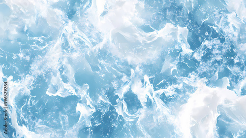 Icy blue and white marble texture resembling a frozen lake surface. Frozen Lake. Illustration