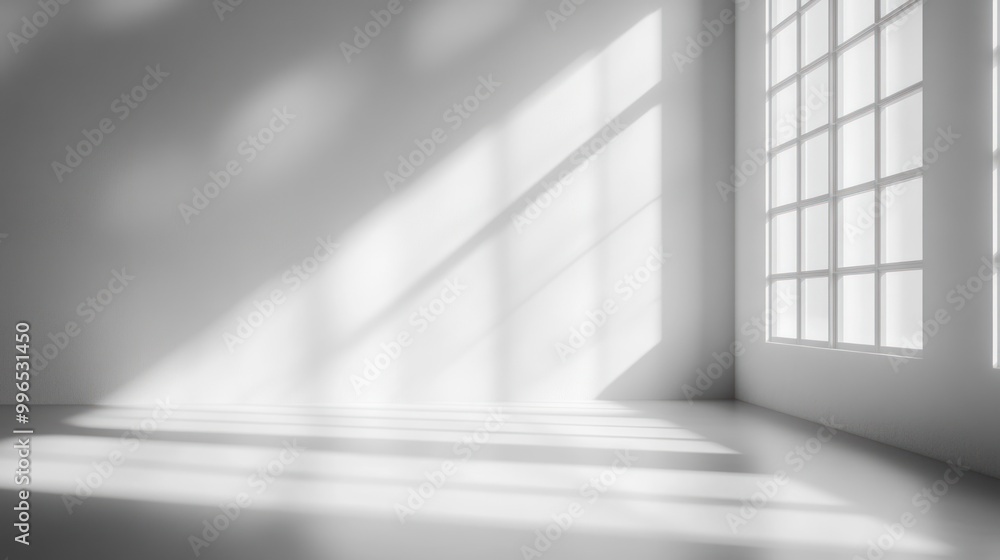 Bright and airy empty room with sunlight streaming through large windows. Bright and airy empty room with sunlight streaming through large windows.