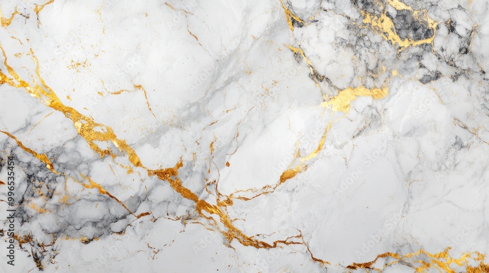 Obraz premium Elegant marble texture with striking gold veins and a white-gray backdrop.