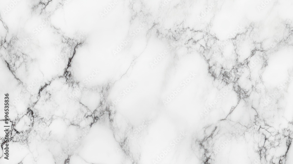 Fototapeta premium A stunning close-up of white marble with intricate black veining, showcasing elegance and sophistication.