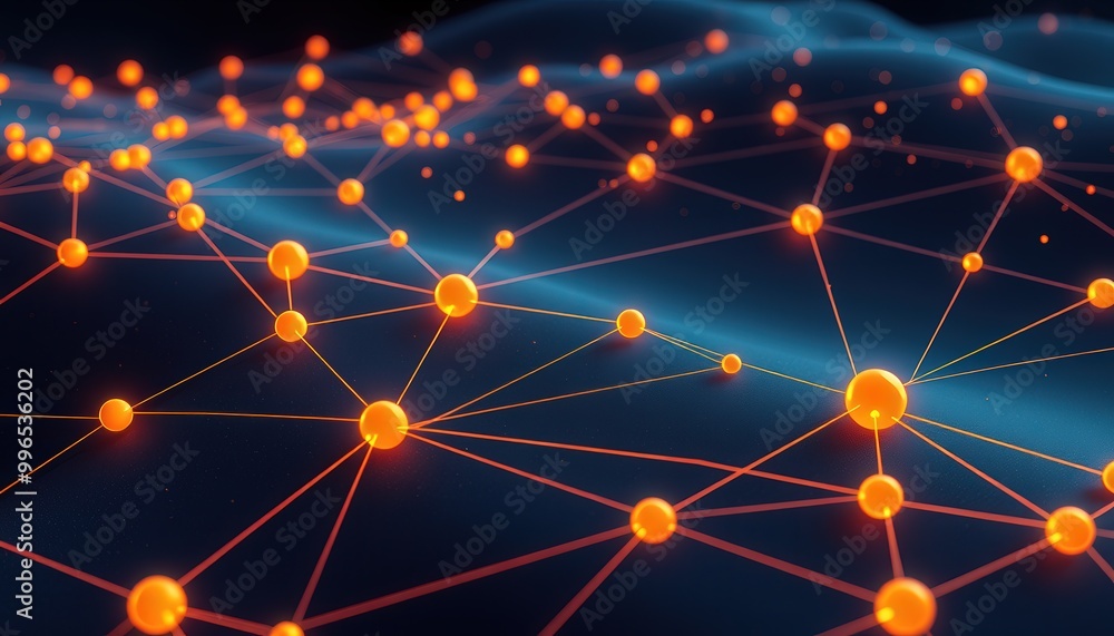 An elaborate network of glowing nodes and pathways on a dark blue background, illustrating the advanced technology and complex data communication networks that underpin today’s digital world. An elaborate network of glowing nodes and pathways on a dark blue background, illustrating the advanced technology and complex data communication networks that underpin today’s digital world.