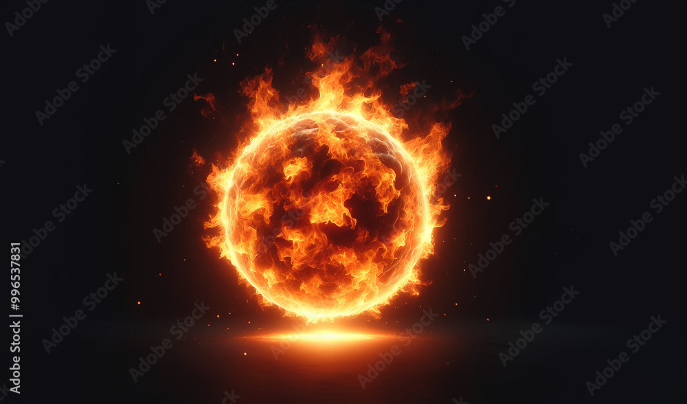 Obraz premium A digital rendering of a fireball.