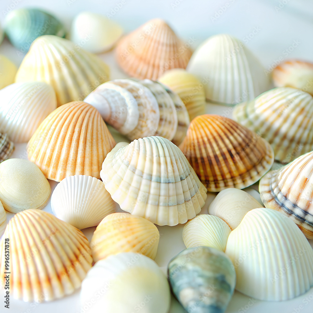 colorful seashells in a white plate colorful seashells in a white plate