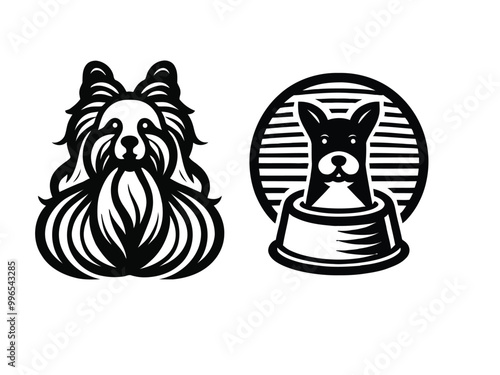 Dog silhouette vector Head and eps cut file and multi color bundle  for dog nish	
 photo