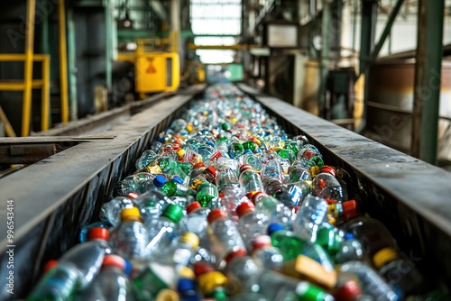 Wallpaper Mural Conveyor belt with plastic bottles at recycling plant Torontodigital.ca