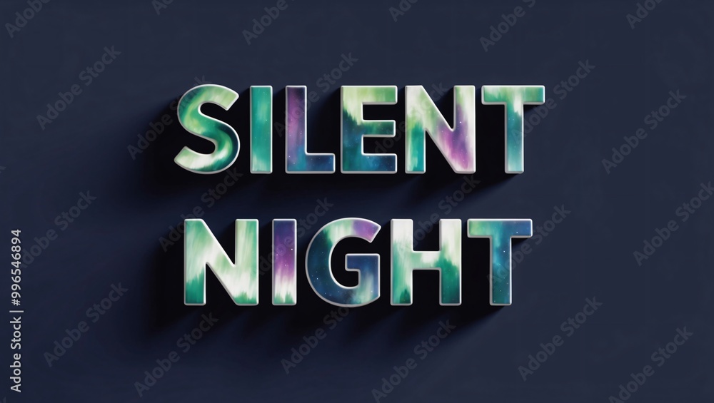 Colorful 3D Text of Silent Night with Shadows Colorful 3D Text of Silent Night with Shadows