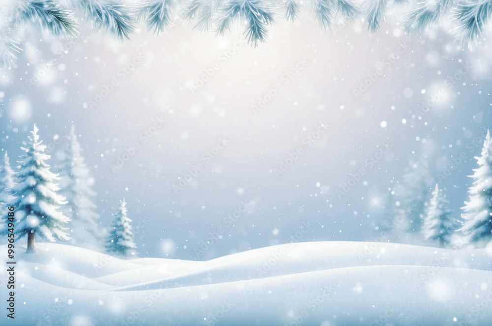 Winter landscape background. Snowing forest with fir trees on a snowy day. Winter landscape background. Snowing forest with fir trees on a snowy day.