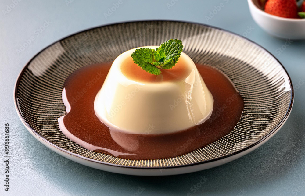 Panna Cotta on a plate Panna Cotta on a plate