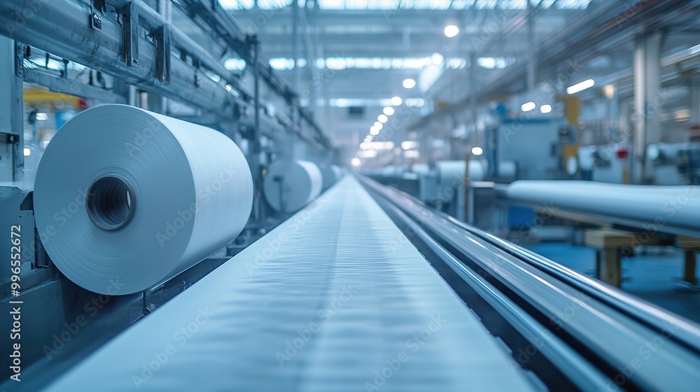 Factory production line at a textile factory Factory production line at a textile factory