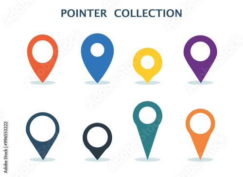 Collection of navigation pointers. Vector illustration.