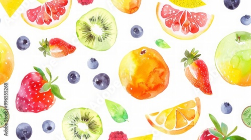 Colorful background with fruits