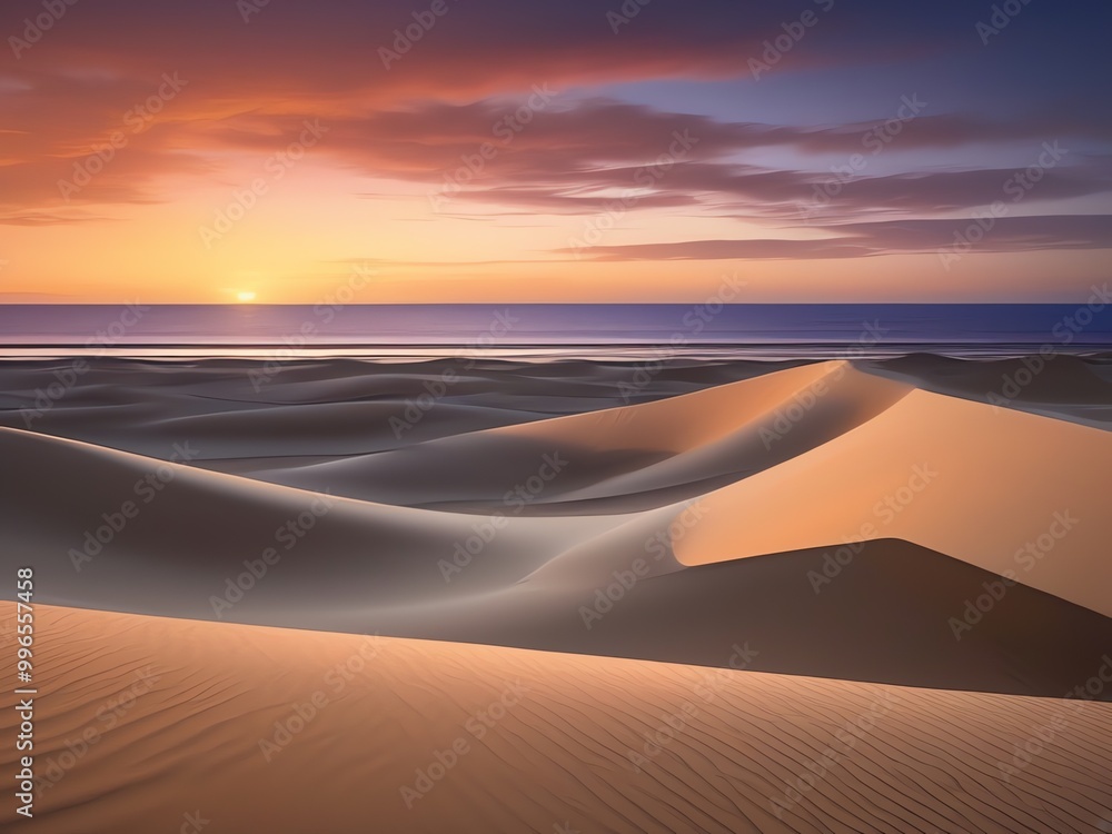 Naklejka premium An illustration of smooth flowing sand dunes