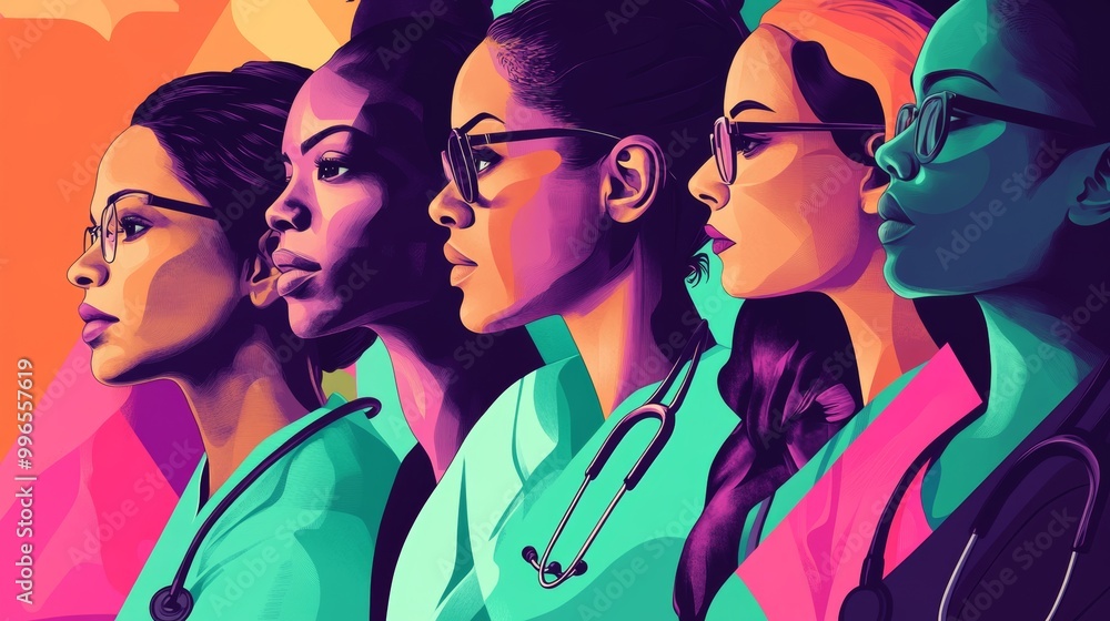 There is a diverse workforce within the healthcare sector, including doctors, nurses, and medical staff. World health day, healthcare, medical sector. There is a diverse workforce within the healthcare sector, including doctors, nurses, and medical staff. World health day, healthcare, medical sector.