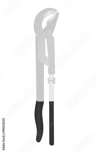Grey adjustable pliers. vector illustration
