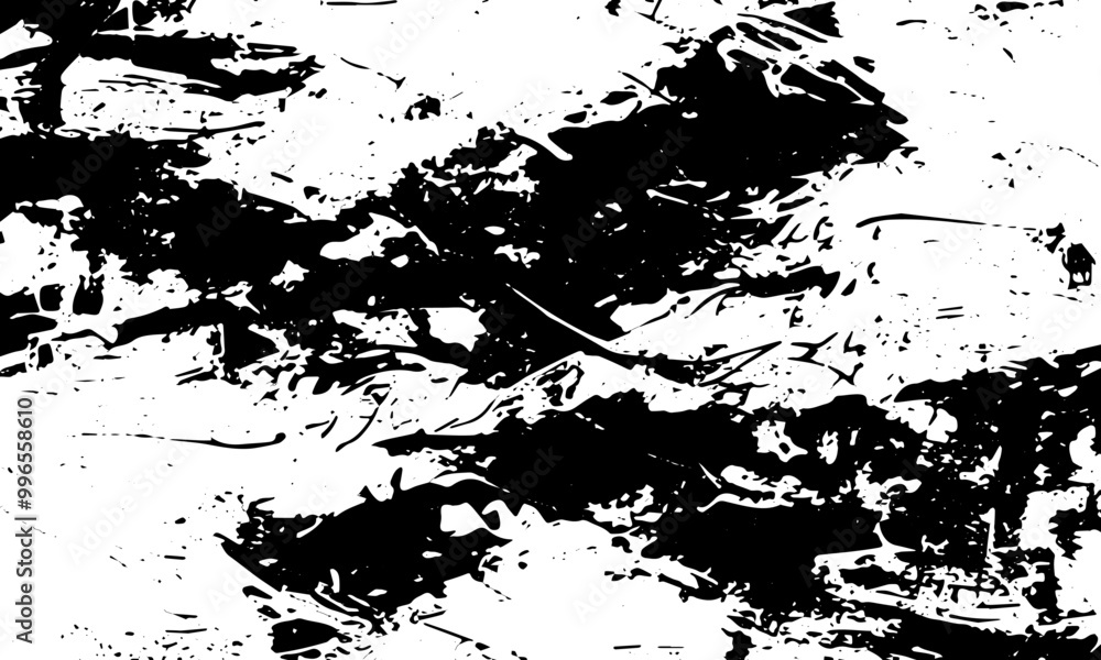 Naklejka premium Grunge detailed black abstract texture. Stripes, veins. Vector background worn surface