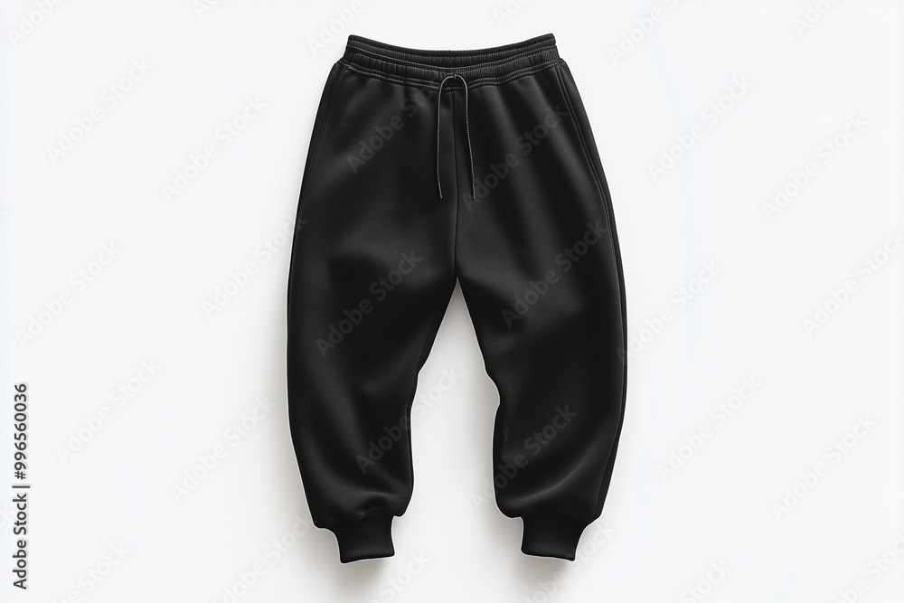 Two black pants are shown side by side. The pants are black and have no visible design. The pants are sitting on a white background Two black pants are shown side by side. The pants are black and have no visible design. The pants are sitting on a white background