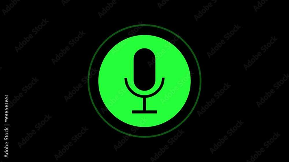 audio microphone icon animation. Voice recording podcast mic microphone button icon. audio microphone icon animation. Voice recording podcast mic microphone button icon.