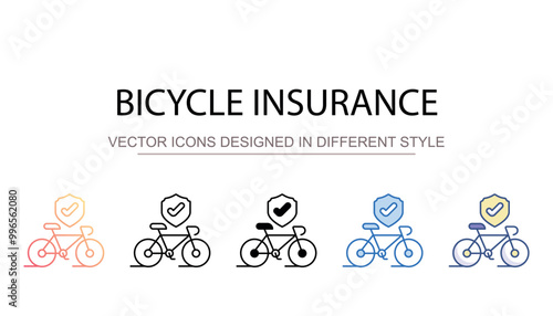 Bicycle Insurance icon design with white background stock illustration