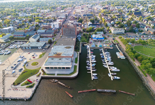 Aerial view of Charlottetown, the capital and largest city of the Canadian province of Prince Edward Island