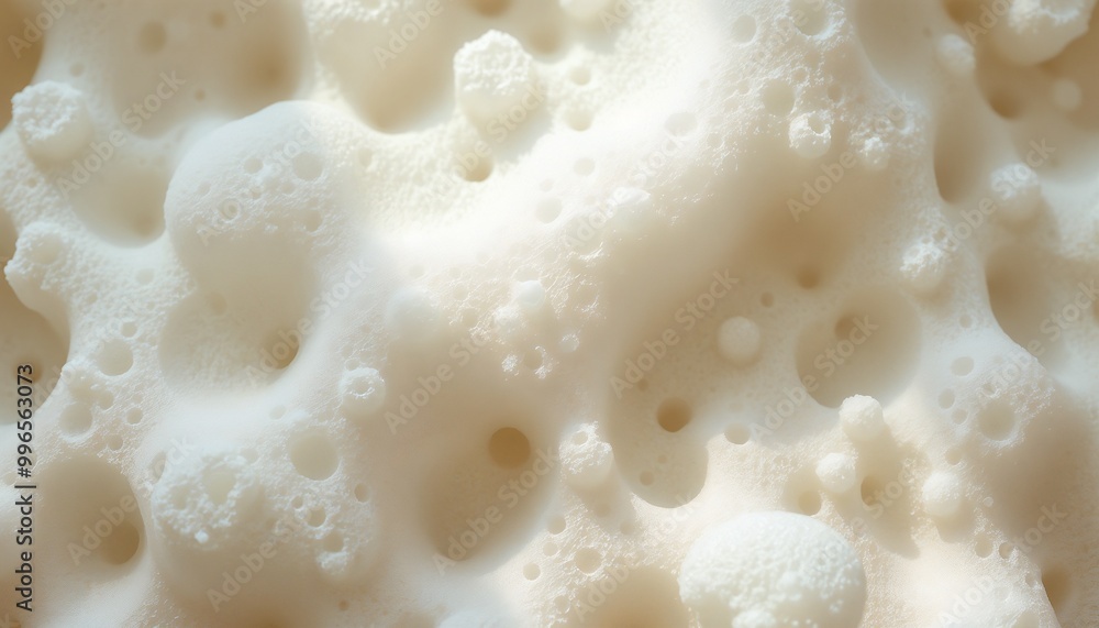Macro shot of frothy foam texture in a light color with soft lighting and copy space, spongy foam texture background Macro shot of frothy foam texture in a light color with soft lighting and copy space, spongy foam texture background