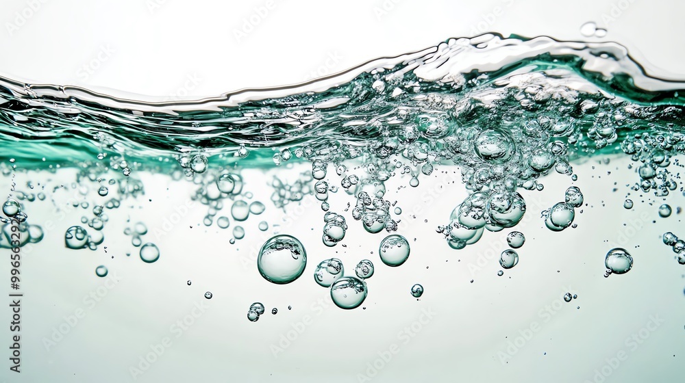 A close-up view of bubbles rising in clear water, showcasing the movement and clarity of liquid in a serene environment. A close-up view of bubbles rising in clear water, showcasing the movement and clarity of liquid in a serene environment.