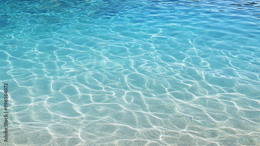 Obraz premium A serene view of clear turquoise water reflecting sunlight, perfect for relaxation and nature-inspired projects.