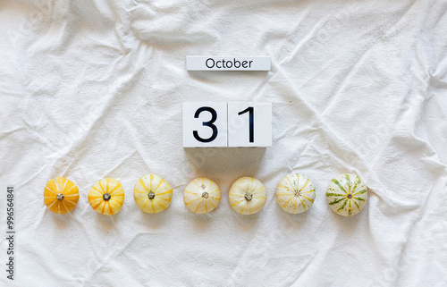 White Autumn Harvest Background. White flat lay with copy space photo