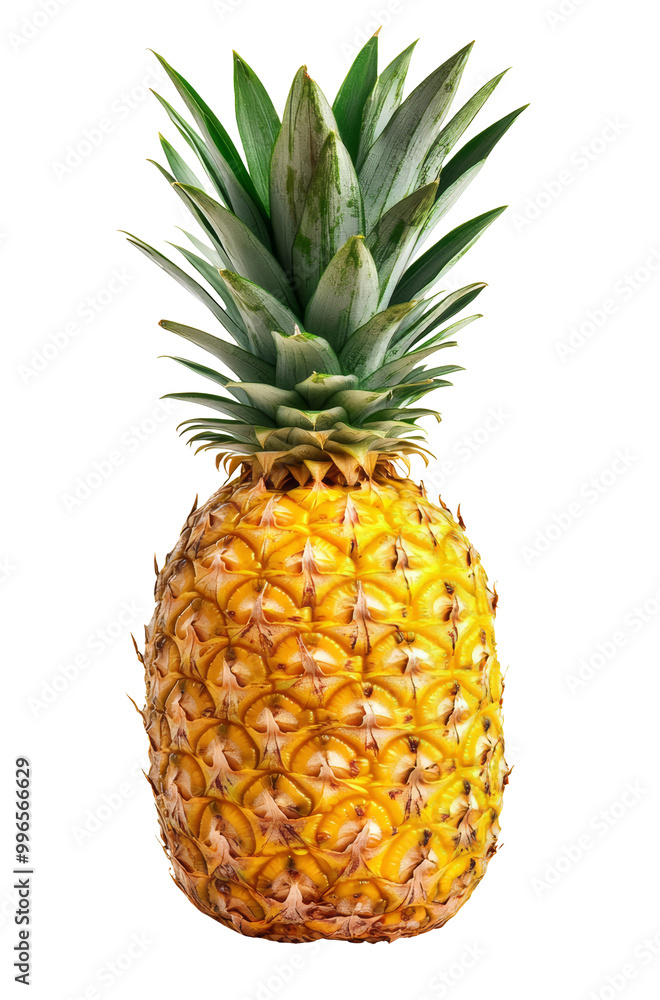 Ripe pineapple isolated on transparent background, PNG, cutout Ripe pineapple isolated on transparent background, PNG, cutout
