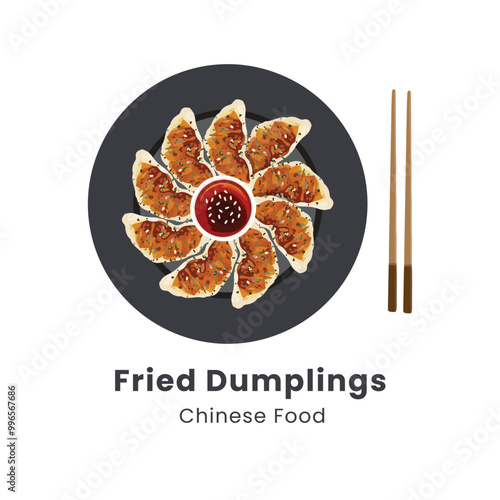 Hand drawn vector illustration of fried dumpligs