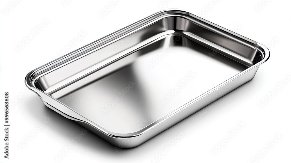 A sleek stainless steel baking tray, perfect for roasting, baking, or serving. Ideal for any kitchen or culinary setting. A sleek stainless steel baking tray, perfect for roasting, baking, or serving. Ideal for any kitchen or culinary setting.