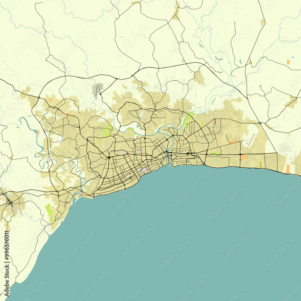 Fototapeta premium Vector city map of Santo Domingo, Dominican Republic
