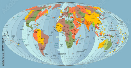 World map Time zones map