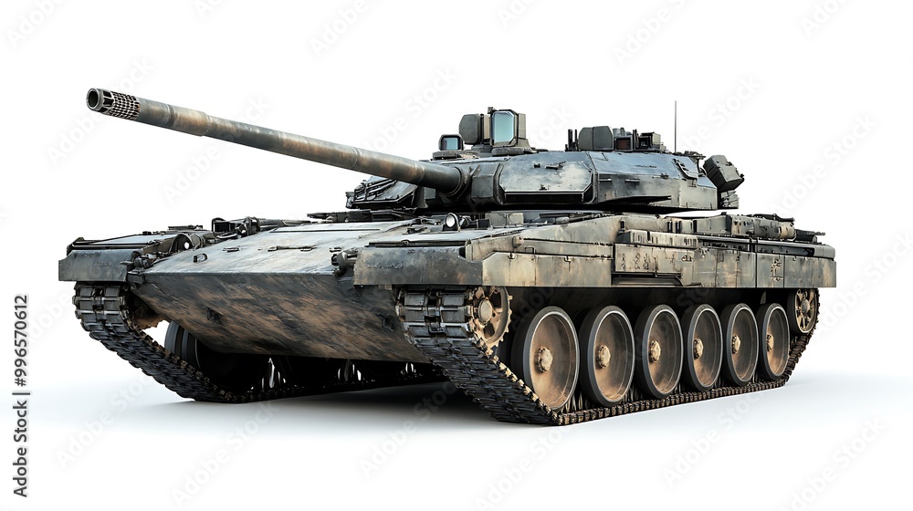 Modern Military Tank on White Background Modern Military Tank on White Background