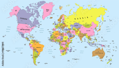 Political simple map of the world