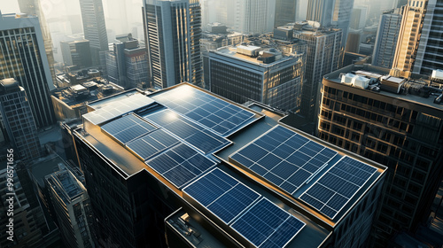 Solar Energy Panels on Urban Rooftops